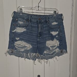 Distressed Blue Denim Shorts